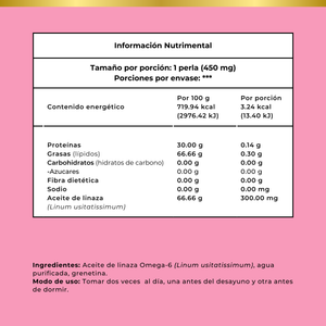 Aceite de Linaza Con Omegas 450 mg 125 cápsulas