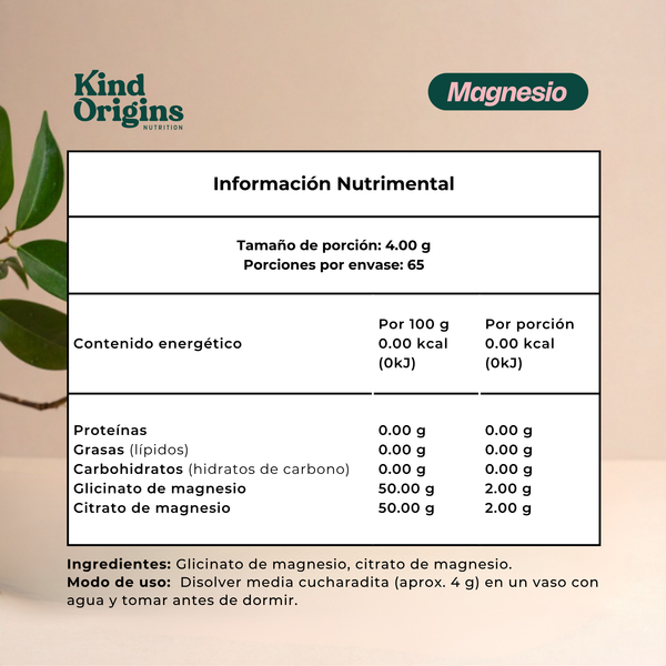 Magnesio Citrato & Glicinato 265g en Polvo