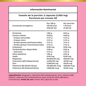 Ovacomplex Multivitamínico D3 + Zinc + Magnesio + Folato + CoQ10 en Tabletas