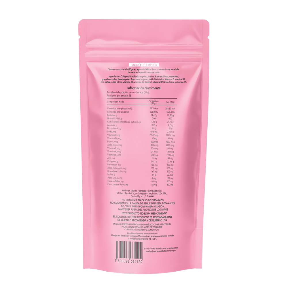 Colágeno Hidrolizado Péptidos de Colágeno 500 g en Polvo