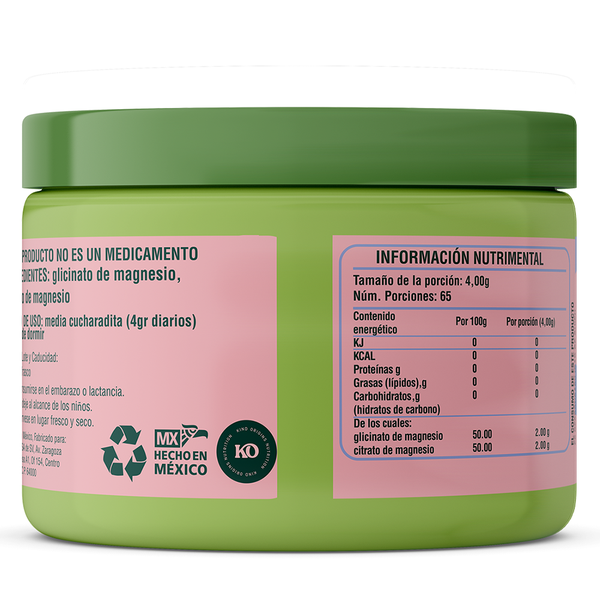 Magnesio | Blend en Polvo de Glicinato y Citrato de Magnesio con 65 porciones