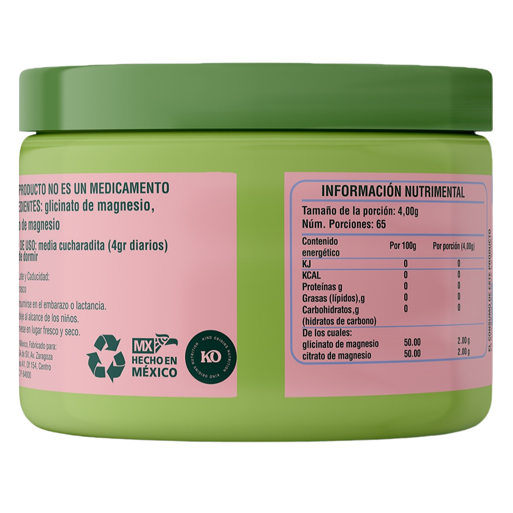Magnesio Citrato & Glicinato 265g en Polvo