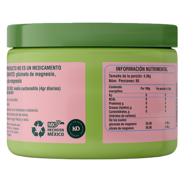 Magnesio Citrato & Glicinato 265g en Polvo