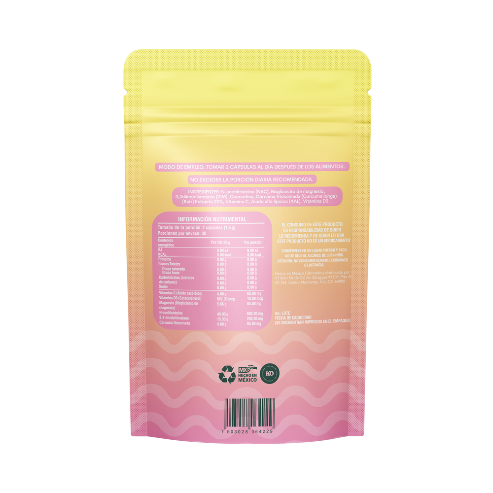 Flowin' Endo-Supplement NAC, DIM, Bisglicinato de Magnesio de 60 cápsula